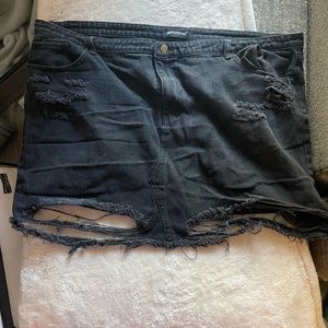 Pretty little thing black jean skirt